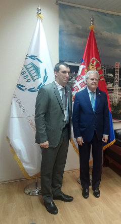 15 October 2019 The Head of the National Assembly Delegation to IPU Dr Vladimir Orlic and the Speaker of Senate of Argentina Federico Pinedo